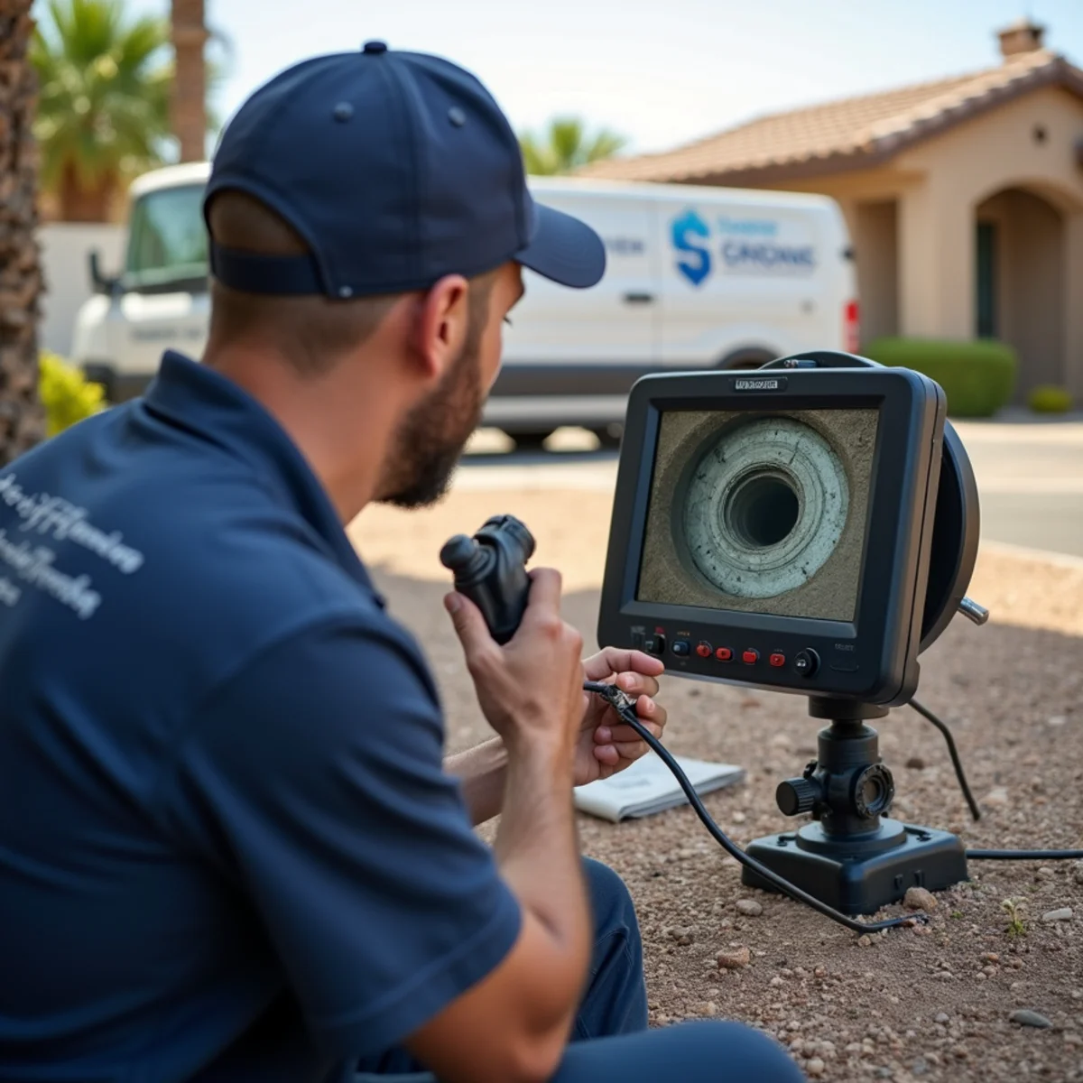 Madrid Plumbing technician providing sewer line repair in Buckeye, AZ